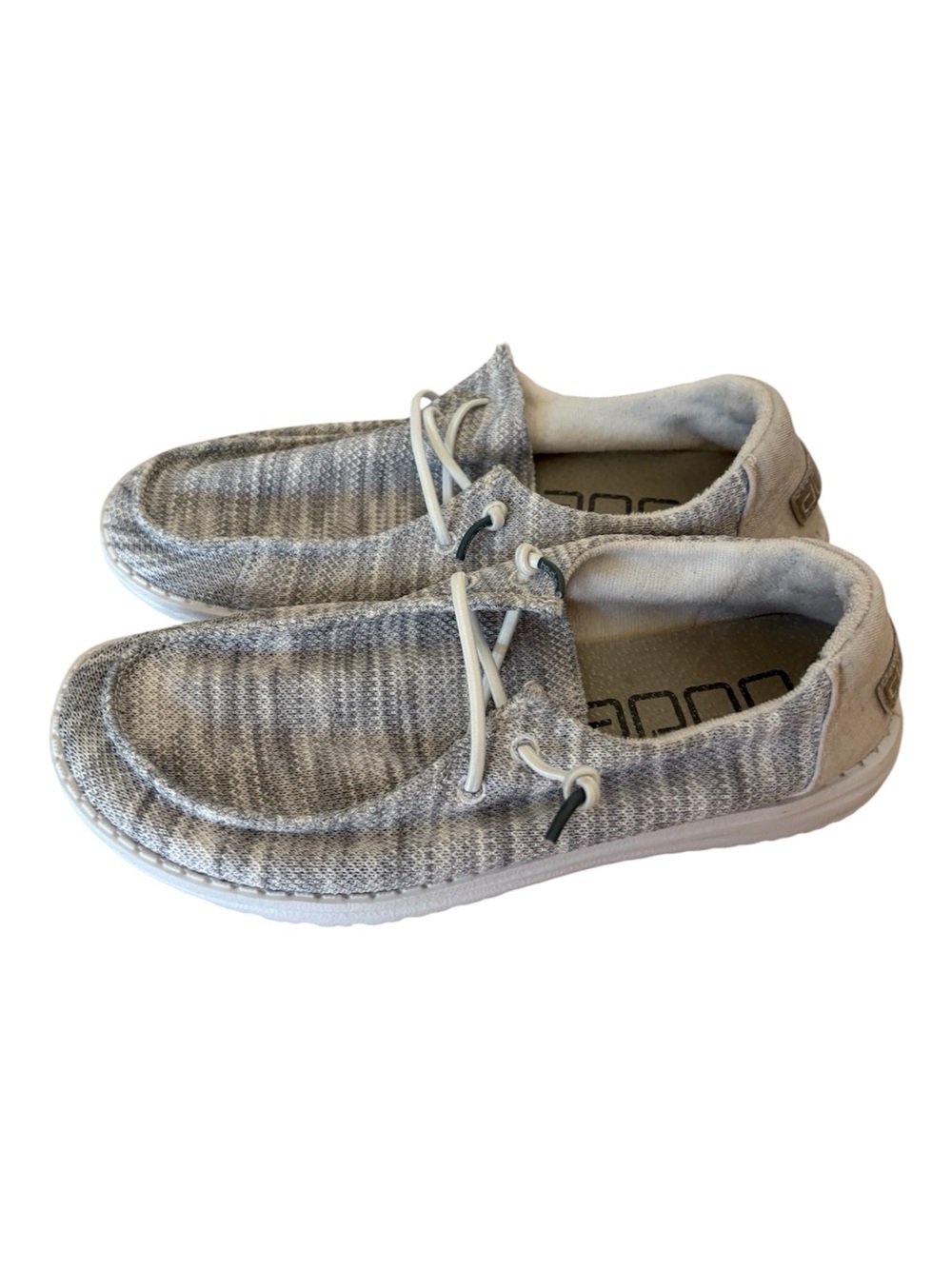 Hey Dude Wendy Sox women’s 6 glacier grey lightweight stretch-knit upper sneaker